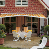 Patio awning with gable feature