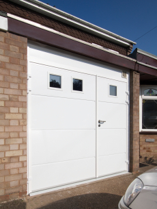 insulated hinged garage doors with windows
