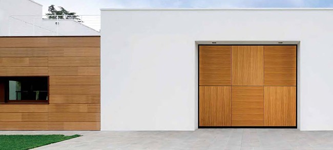The trackless sectional timber garage door from Delta