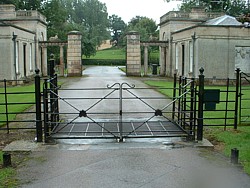 Pair of steel paddock style gates at Cottesbrooke, Northamptonshire