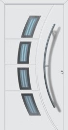 Hormann ThermoSafe Entrance Doors - Style 188, curved rectangular designs, curved handle, ribbed sections