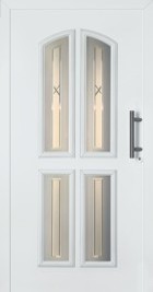 traditional hormann style 402 front door for english homes with glazed frosted glass sections