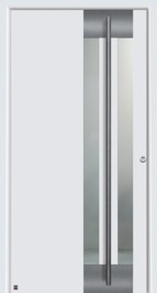 hormann front home door style 554 with verticla long handle and stainless steel protective strip
