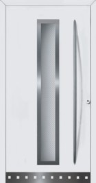 hormann style 62 white door with stainless steel bottom and clear glazed vertical glass section