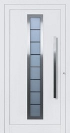 hormann style 65 white front entrance door for the house with translucent glazing