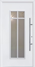 standard traditional hormann entrance door style 675 with large glazed panels and white border