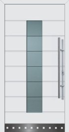 Hormann ThermoSafe Entrance Door - Style 689, horizontal ribbed, metallic detailing 