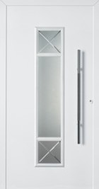 Hormann ThermoSafe White Entrance Door - Style 694, white detailing on glazed glass