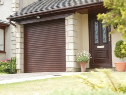Brown Seceuroglide powdercoat finished to match front entrance door