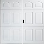 Garador Cathedral steel traditional side hinged garage door with panelled sections