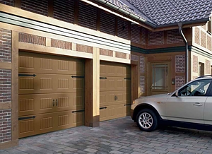 sectional garage doors in brown