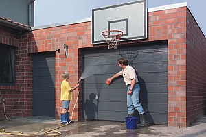 Hormann Grey Sectional Garage and Matching Side Door