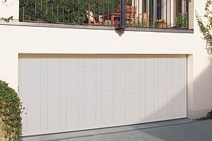 Unique bespoke design sectional garage door in white