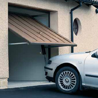 timber up and over canopy garage door small driveway car