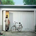 side hinged garage door for easy pedestrian use