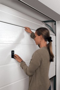 Finger trap protection on sectional garage door outside