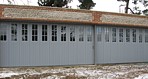 side sectional door with glazing in timber