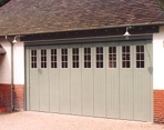 round the corner side sectional timber garage door with windows