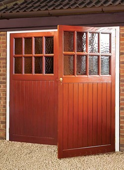 glazed traditional side hinged door design in GRP