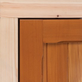 softwood timber frame and a cedar door panel comparison