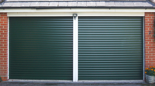 Pair of Roller Shutter Garage Doors