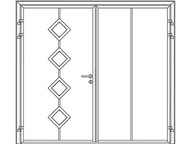 Vertical design with diamond windows - Teckentrup side hinged garage doors 