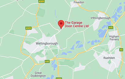 The Garage Door Centre map - located in Wellingborough