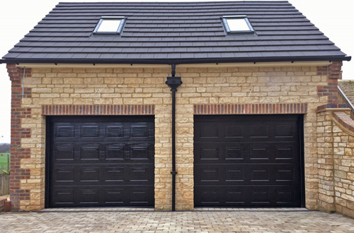 Black Sectional Double Garage Doors