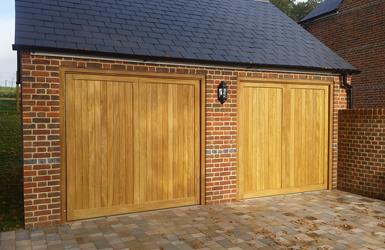 Two Single Up and Over Timber Garage Doors