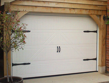 Traditional side hinged style, sectional garage door