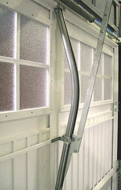 bow arm converter on a canopy door with windows