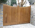 Oak timber swing gates remote control