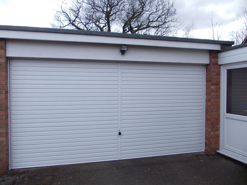 Hormann double horizontal steel up and over in white