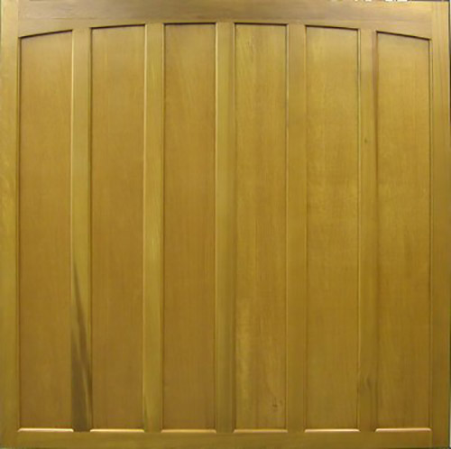 cedar door retford arched timber up and over garage door with vertical spaced boards