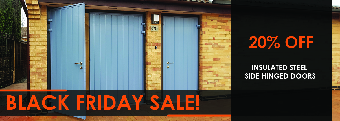 save 20% on insulated side hinged garage doors