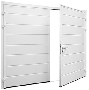 External view of Carteck side-hinged garage door