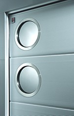 Carteck micrograin sectional door with round window options