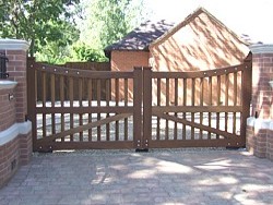 Pair of timber swing gates in Oakham, Rutland