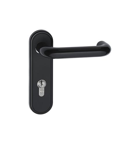 black lever handle