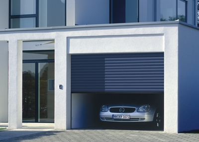 Hormann roller shutter garage door during operation