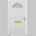 hormann traditional british front entrance door crescent window design panelled door fascia with letterbox