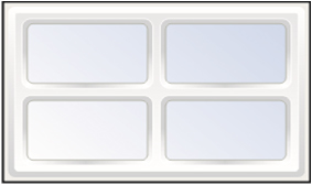 Cross plastic Ryterna window for side hinged garage door