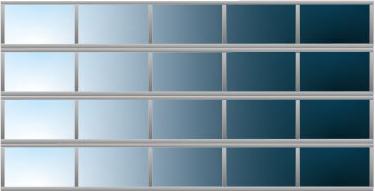 GSA Glazed Sectional Door - Five Windows