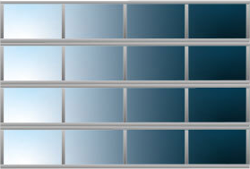 GSA Glazed Sectional Door - Four Windows