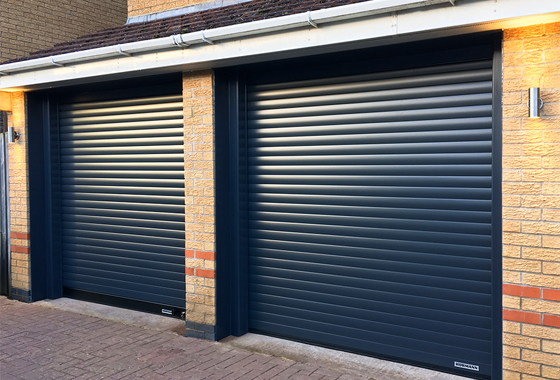 Hormann roller garage door in Anthracite Grey