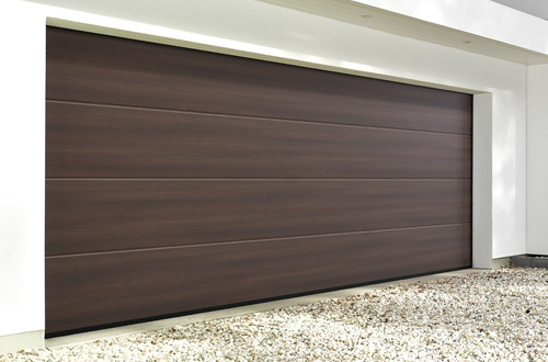 Hormann sectional garage door with decograin finish 