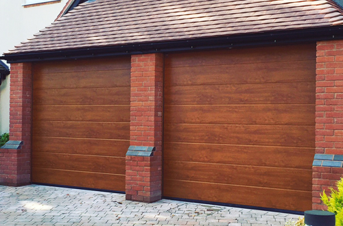 Hormann decograin sectional garage doors with decograin finish