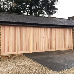Timber side hinged garage doors
