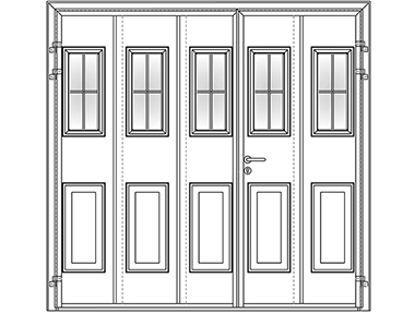 Georgian design with rectangle cross mullion windows - Teckentrup side hinged garage doors 