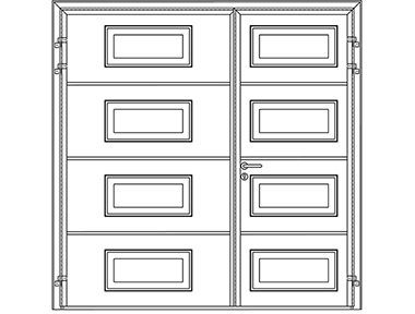 Georgian design with horizontal cassettes - Teckentrup side hinged garage doors 